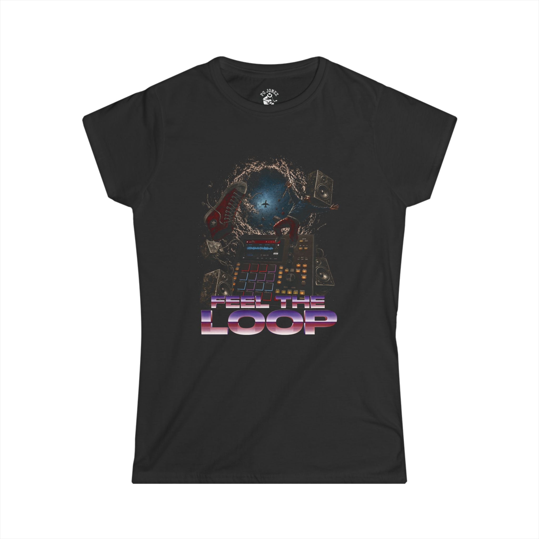 Feel The Loop Graphic Tee– Women’s Softstyle