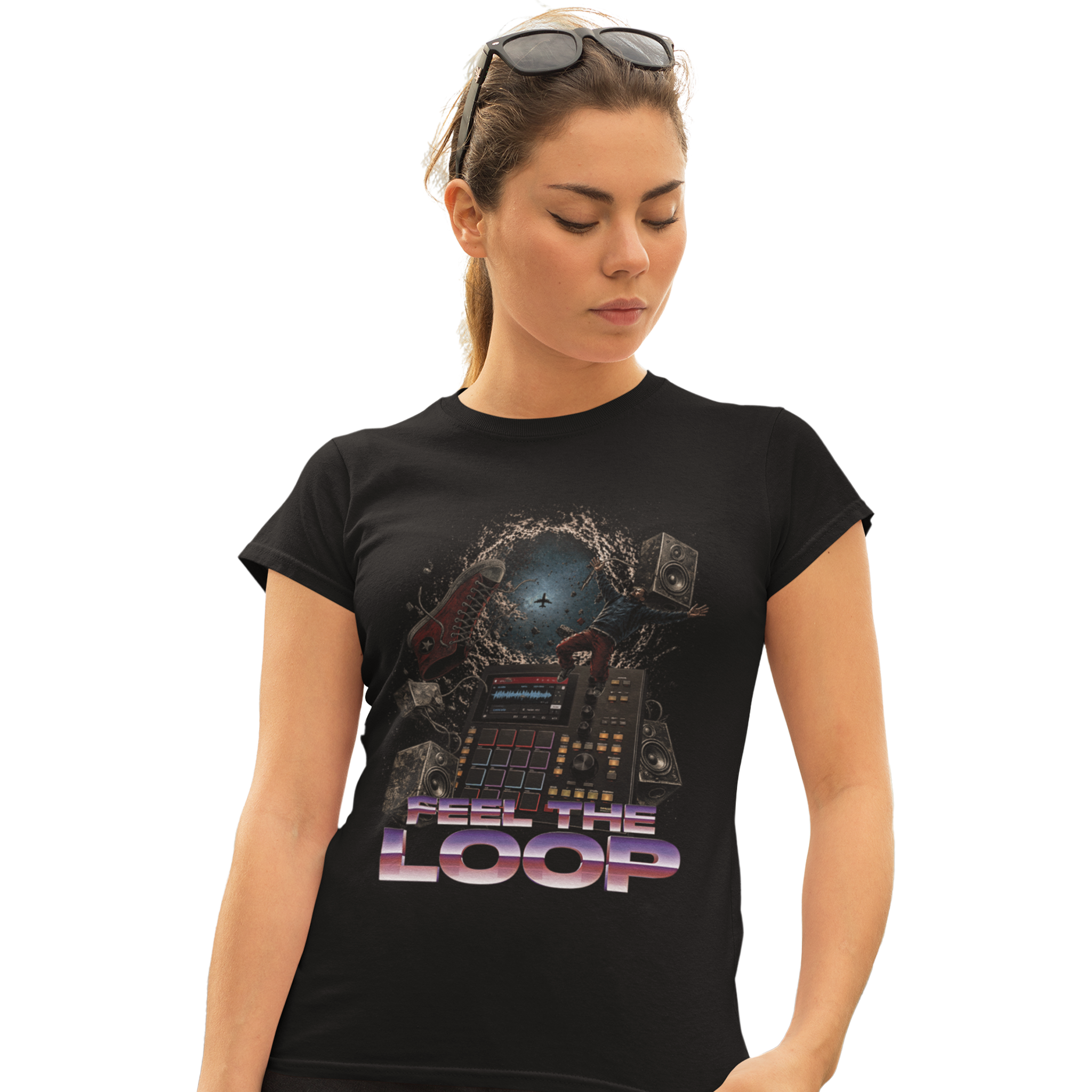 Feel The Loop Graphic Tee– Women’s Softstyle